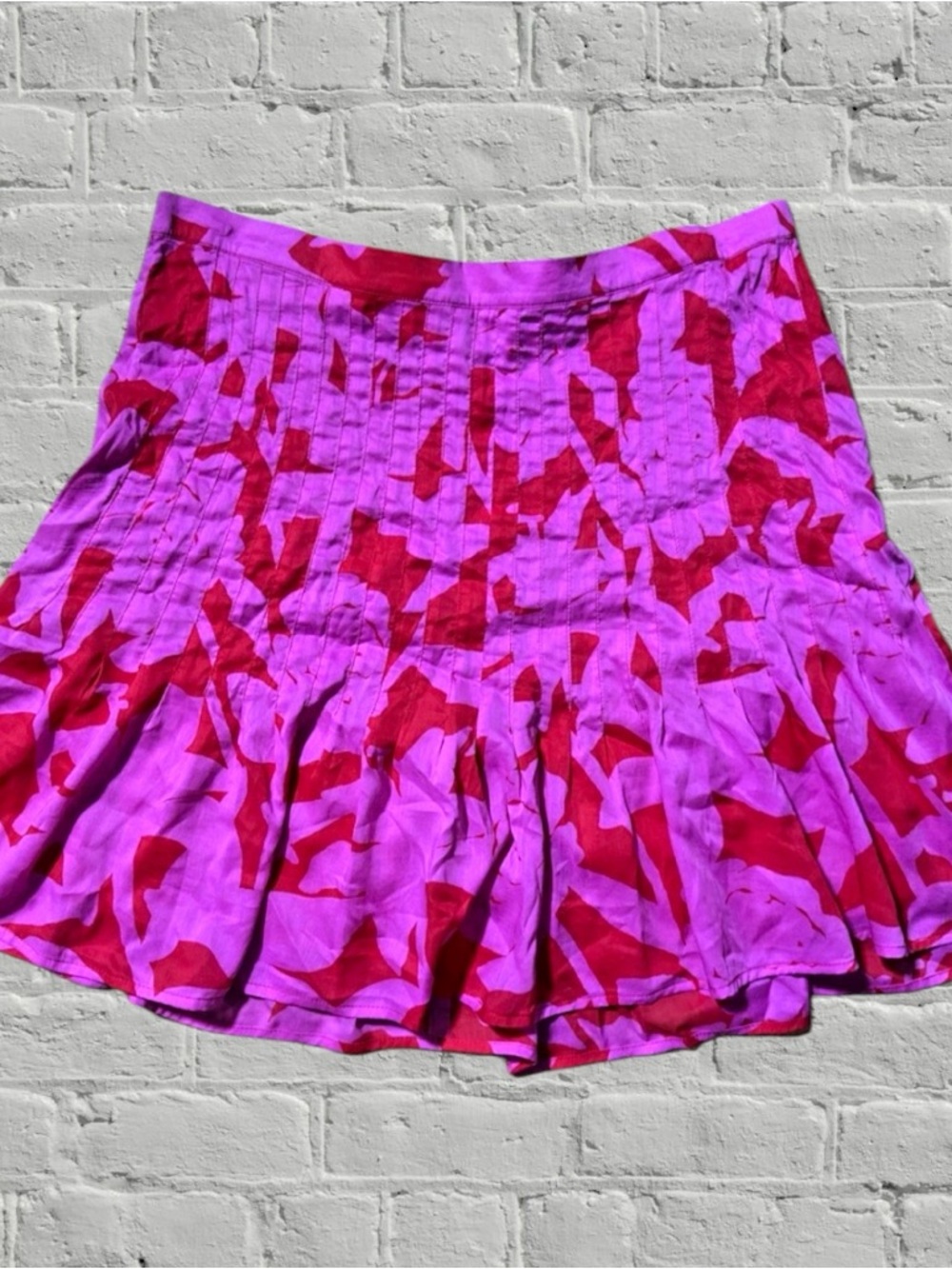 Vineyard Vines Women's Pink Cuckoo Tropical Floral Pintuck Mini Skirt sz 8